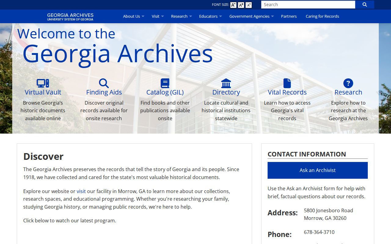 Acworth people search in Georgia Archives collections