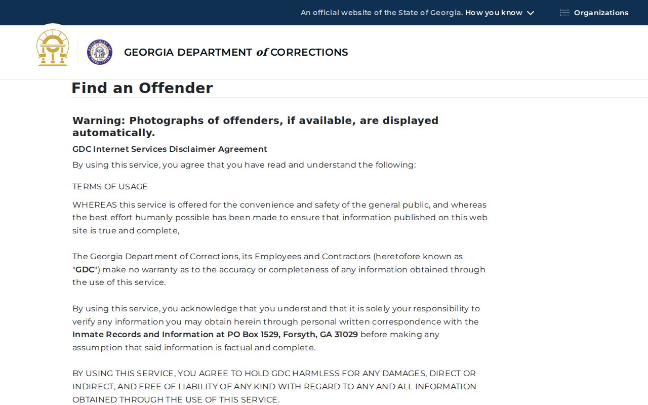 Acworth people search using Georgia DOC records