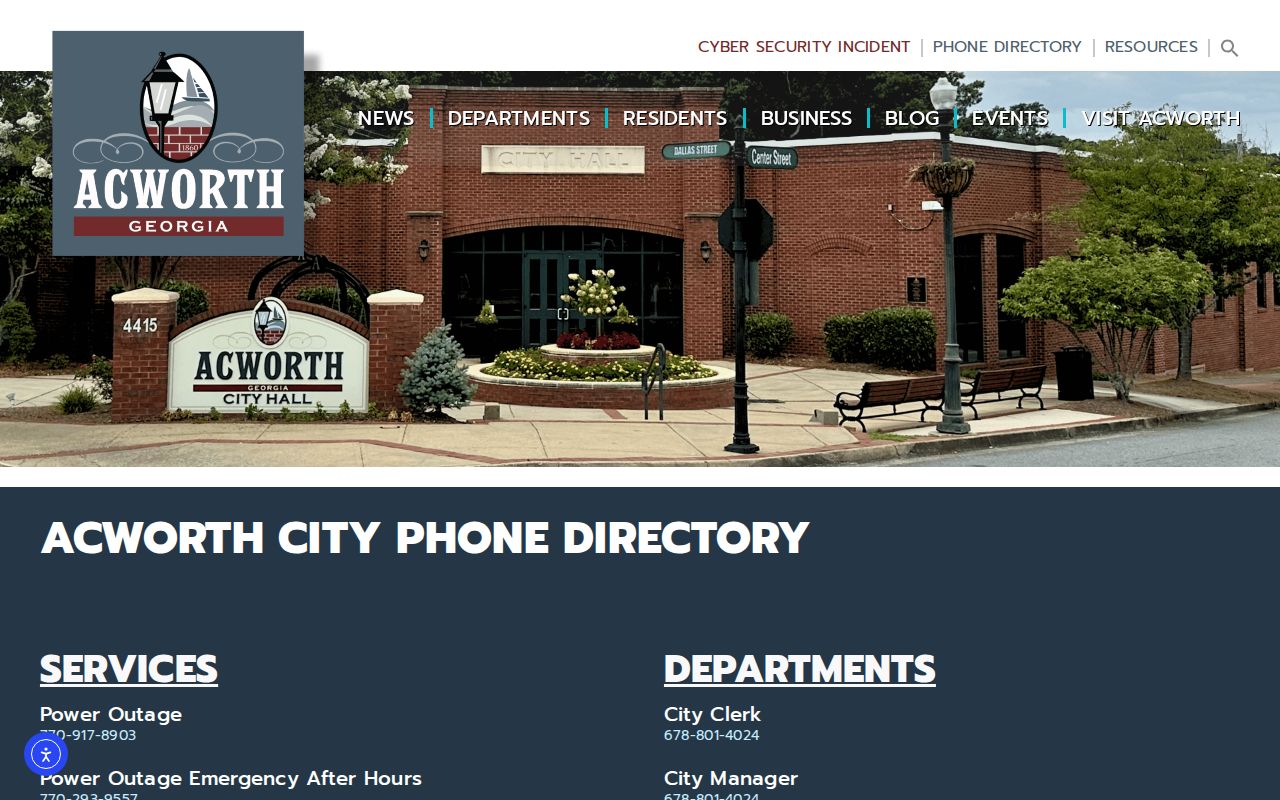 Acworth people directories city phone and service listing